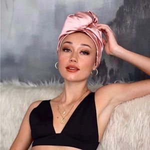 Muaves All Satin Hair Wrap in Pink Quartz